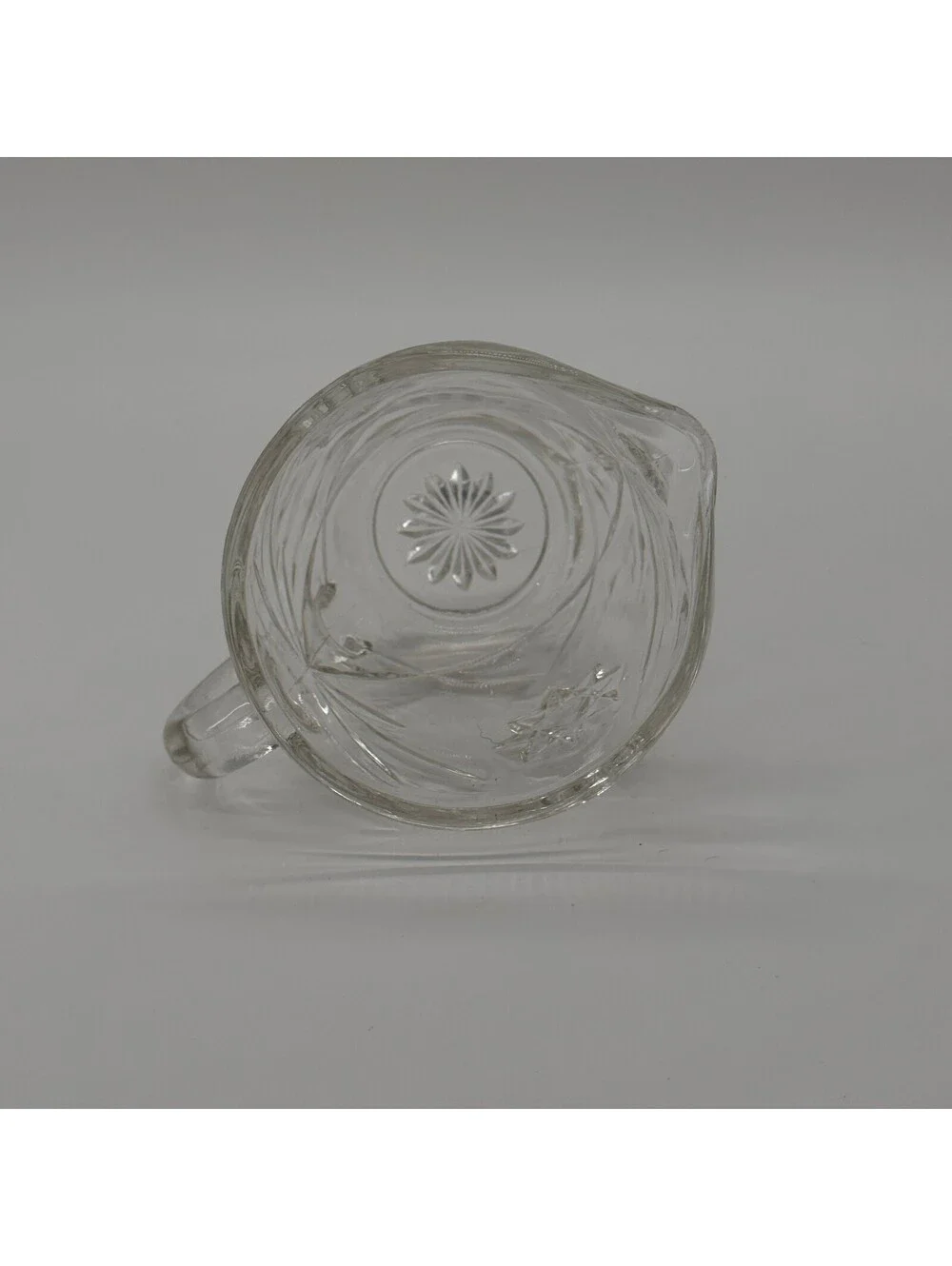 Vintage Anchor Hocking Early American Prescut Clear Glass Creamer Pitcher
